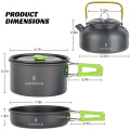 Portable Outside Camping Cookware Set ,12 Piece Camping Cooking Set Mess Kit with  Pot Kettle Chopping Board Folding Tableware